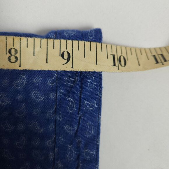 Age Of Wisdom Mens XL Blue Paisley Linen Blend Pearl Snap Button Down Shirt - Picture 6 of 7